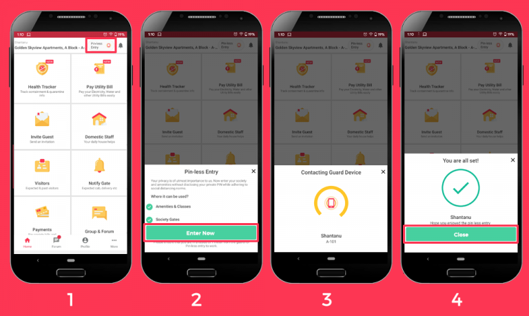 Pin-less entry for residents